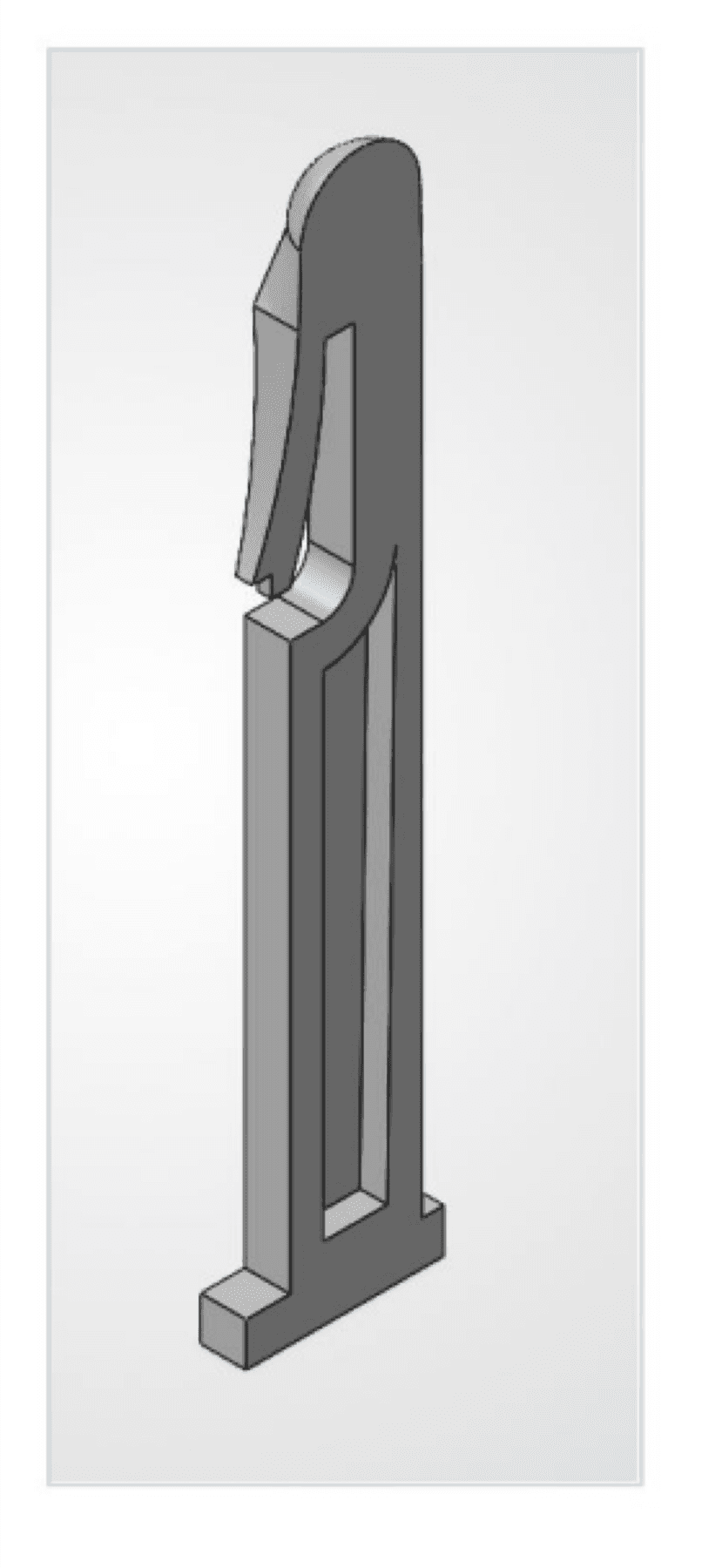 Sectioned view of custom tactile pin
